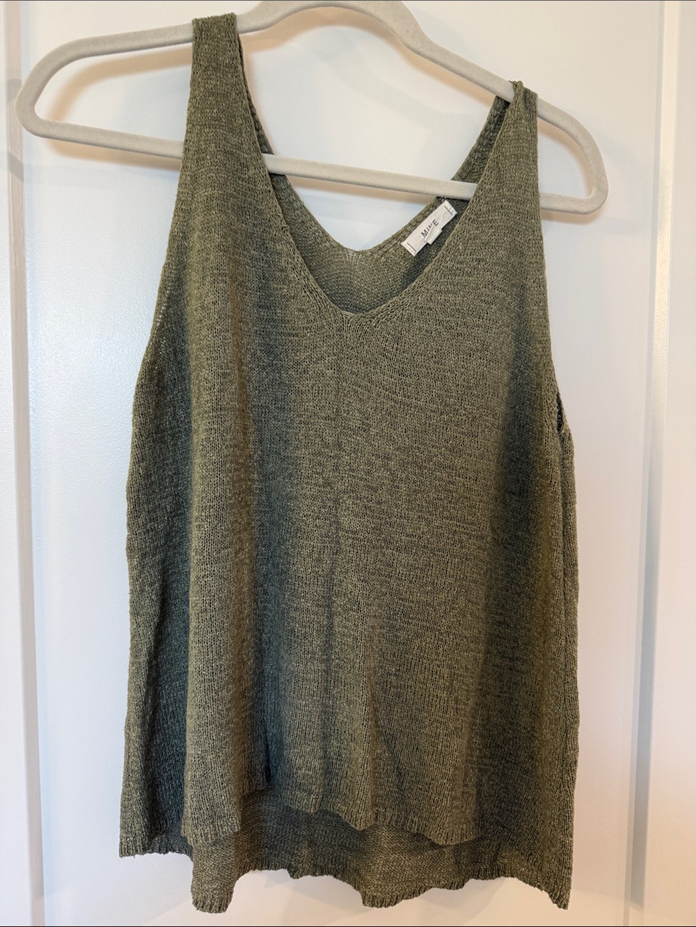 mine Olive Knit V-Neck Tank Top